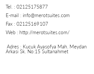 Merot Suites iletiim bilgileri